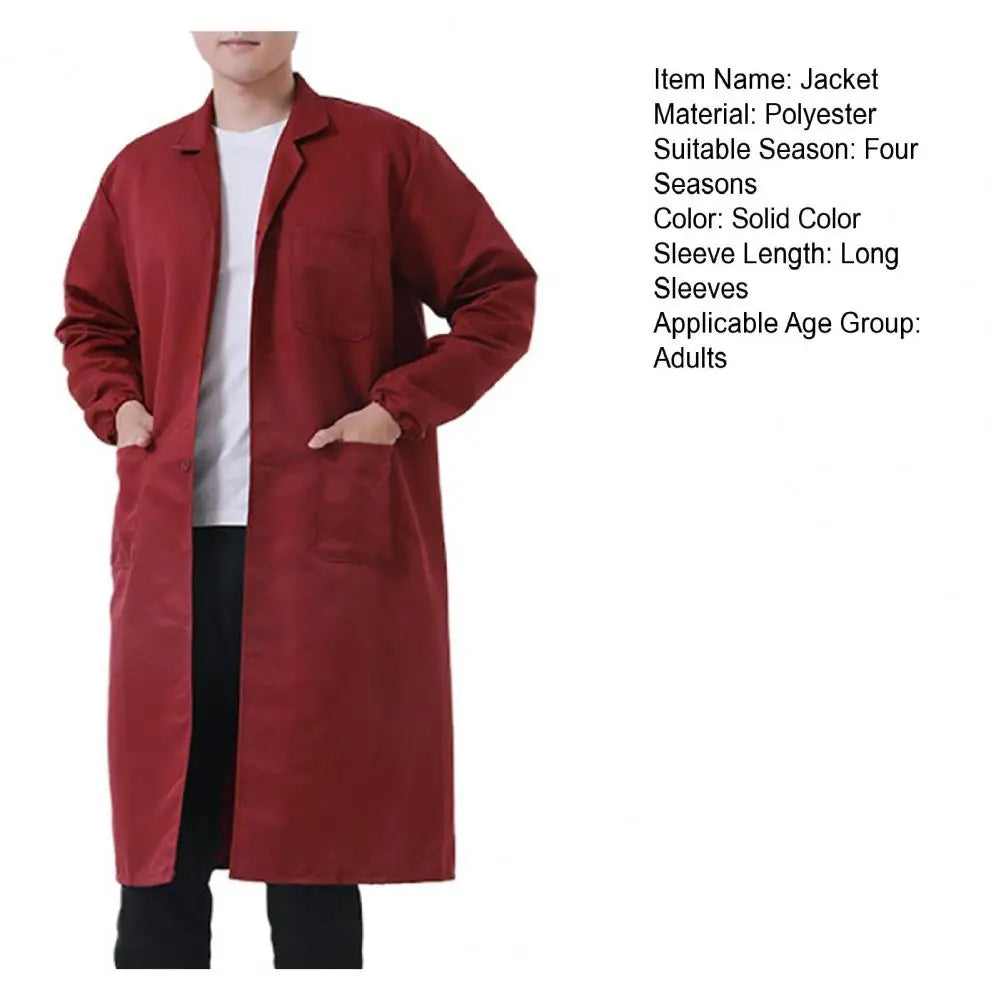 Longtended Overalls Laboratory Protective Coat Jacket Hospital Workwear Food Laboratory Doctor Thickened Dustproof Unisex Jacket