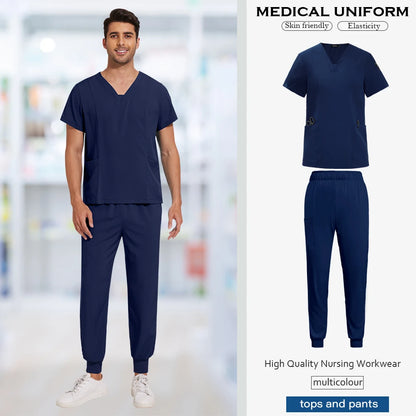 Scrub Sets Uniforms Nursing Mens Medical Scrubs Pet Clinic Veterinary Uniform Dental Cosmetic Workwear Lab Coat Scrubs Top Pants