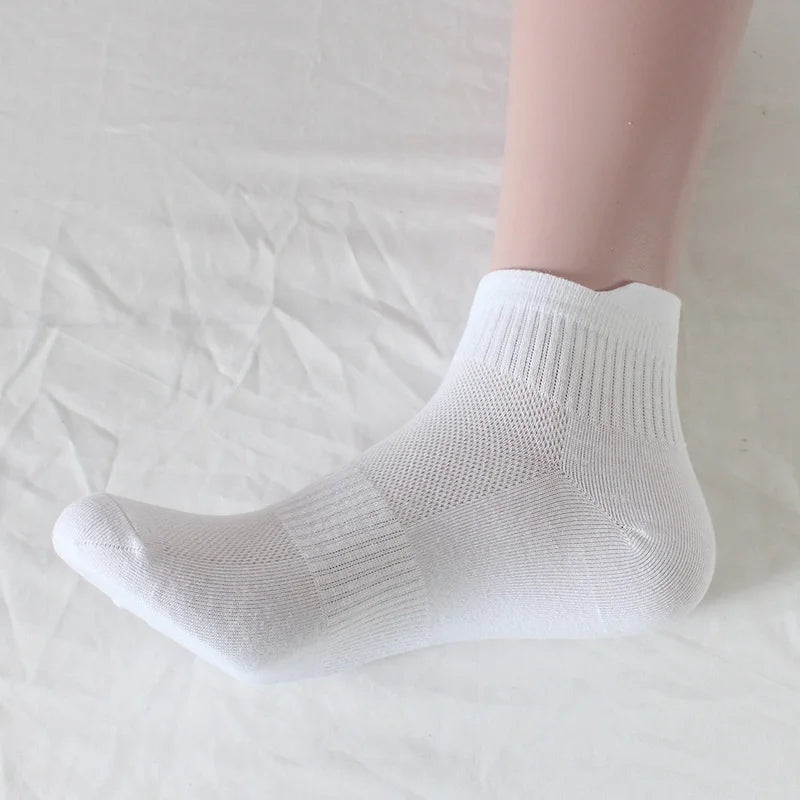 Sports Socks For Spring Summer Thin Mesh Socks For Men Women Lifting Ear Mid Tube Socks Sweat Absorbing Breathable Cotton Socks