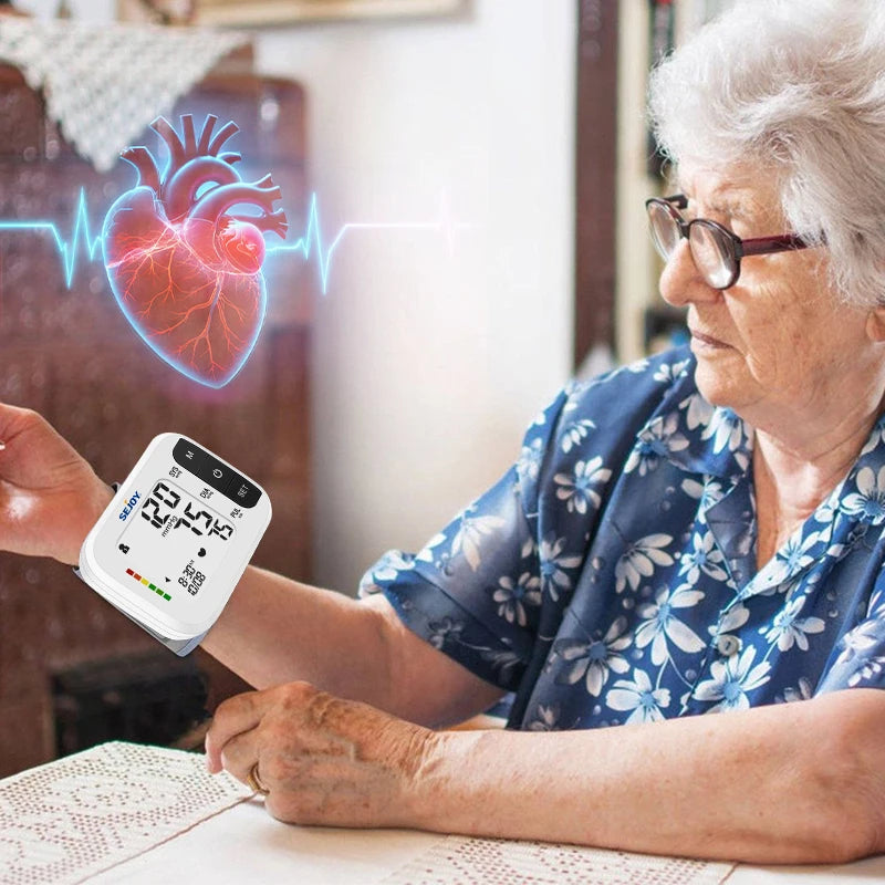Sejoy Digital Wrist Blood Pressure Monitor & Finger Pulse Oximeter OLED Blood Oxygen Saturation,Heart Rate Meter BP Monitor