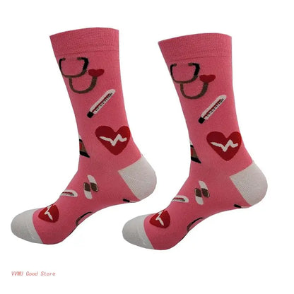 Hospital Appliance Cotton Socks Funny Stethoscope Doctor Nurse Hosiery