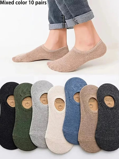 10 Pair High Quality Men Ankle Socks Breathable Cotton Sports Socks Mesh Casual Athletic Summer Thin Cut Short Sokken Size 38-48