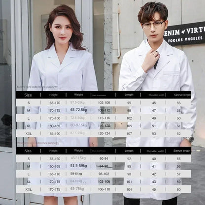Unisex Medical Lab Coats – Women's Long Sleeve & Men's Short Sleeve Doctor Uniforms for Hospital/College