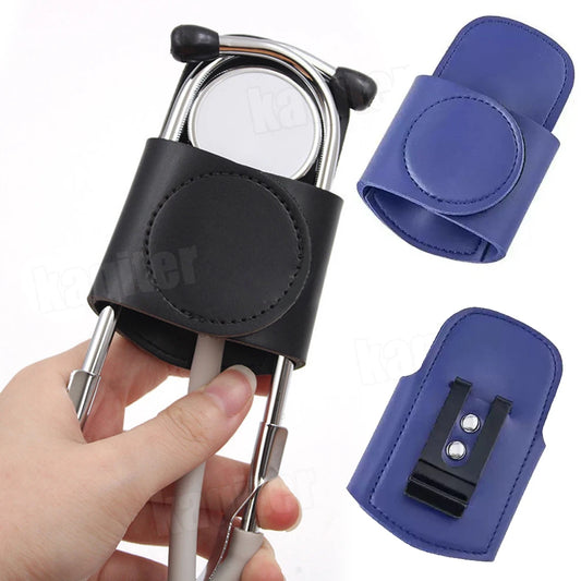 Stethoscope Holders Hip Clip for Physicians Storage Bag for Medical Accessories PU Leather Stethoscope Holster Nurses Medical
