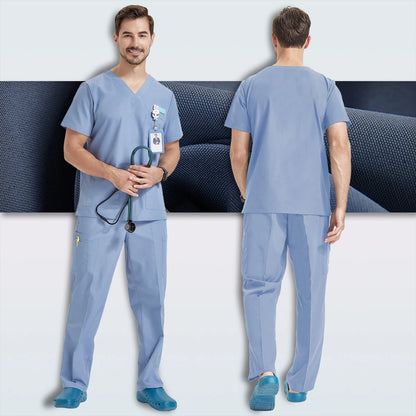 Men's Medical Scrubs Sets Hospital Nursing Uniforms Breathable Sanitary Clinical Aesthetic Nurse Suits Doctor Workwear 8020-02