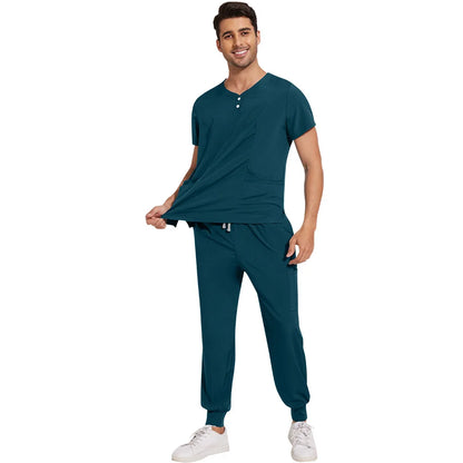 Slim Fit  Men Scrubs Sets Surgical Clothes Medical Uniforms Nurses Accessories Dental Clinic Beauty Salon Spa Workwear Clothes